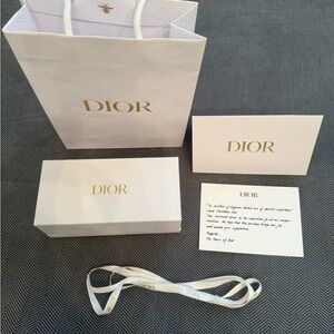 Dior White and Gold Box + Paper Bag + Dior message card + Ribbon
